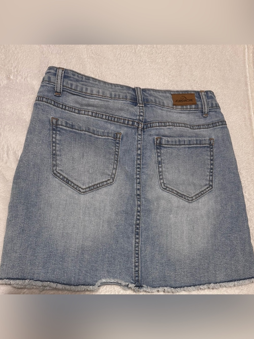 Jordache Light Blue Denim Skirt with Back Pockets